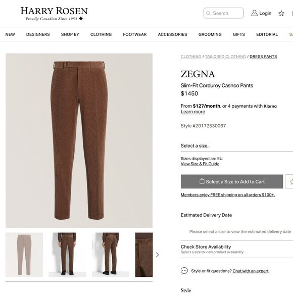 Ermenegildo Zegna Cashmere Cotton Trouser Pants Straight Tapered Leg Designer - Picture 13 of 13